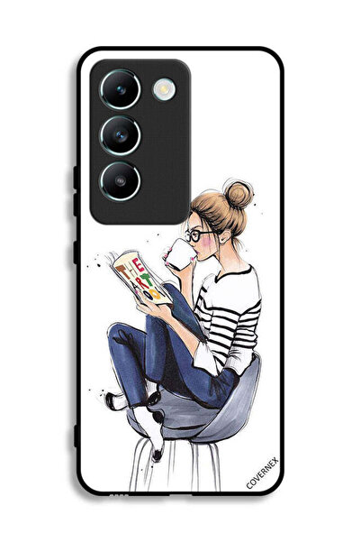 Covernex غطاء حماية لهاتف Vivo V30 Lite 4G بطبعة "قراءة كتاب الفن"
