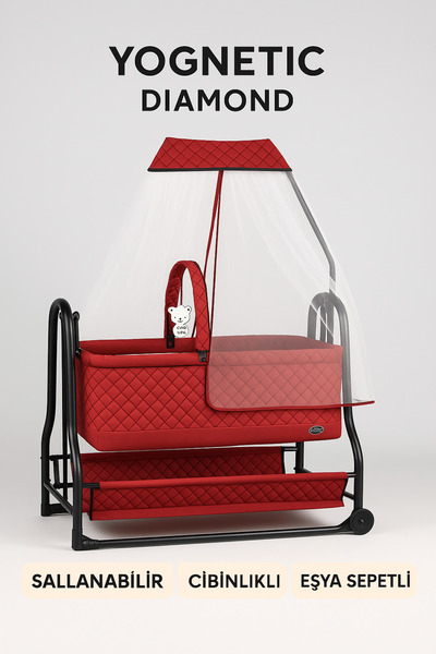 YOGNETIC Diamond Sallanabilir Oyuncaklı Bebek Beşiği Alüminyum Gövde Beşik