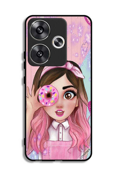 Covernex غطاء حماية لهاتف شاومي ريدمي توربو 3 5G برسومات فتاة محبة للدونات
