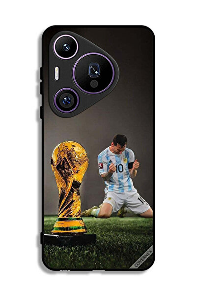 Covernex غطاء حماية لهاتف هواوي بيورا 70 برو بشعار ليو ميسي وكأس الفيفا