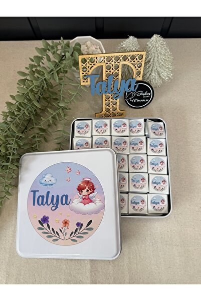 Baykuş Craft Mimarlık İsimli Yeni Doğan Bebek Mevlid Hediyelik Çikolata-Metal...