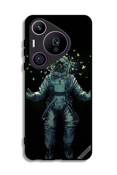 Covernex غطاء حماية لهاتف هواوي بيورا 70 برو - رائد فضاء وفراشات