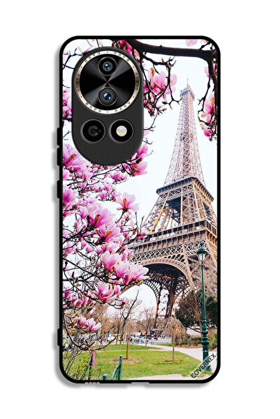 Covernex غطاء حماية لهاتف هواوي نوفا 12 برو 5G بطبعة زهور وبرج إيفل