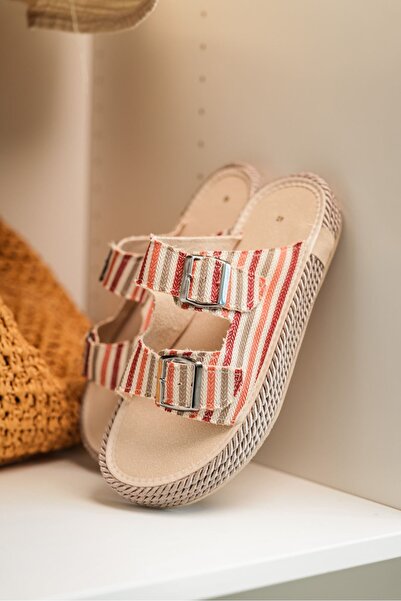 by selvi Lukka Shoes Francesco Multicolored Double Buckle Handmade Natural Straw Men's Slippers