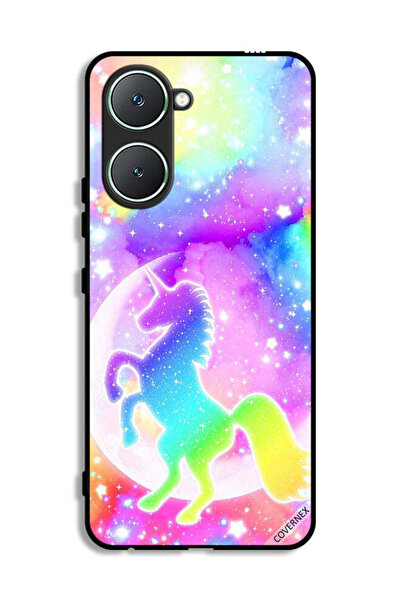 Covernex غطاء حماية لهاتف Vivo Y03 4G بتصميم وحيد القرن بألوان قوس قزح