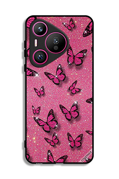 Covernex غطاء حماية لهاتف هواوي بيورا 70 برسومات لامعة وفراشات