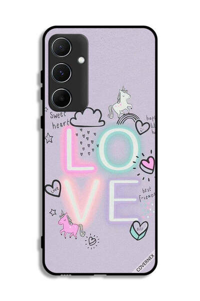 Covernex غطاء حماية لهاتف سامسونج جالاكسي A55 5G بتصميم قلب جميل ووحيد القرن
