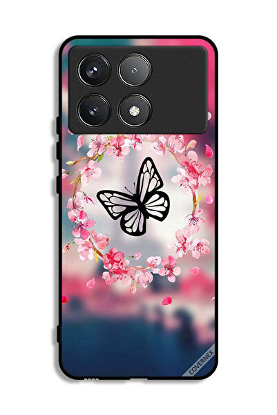 Covernex غطاء حماية لهاتف شاومي بوكو F6 برو - فراشة في خاتم زهور