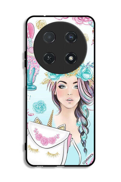 Covernex غطاء حماية لهاتف هواوي نوفا 12i بتصميم رموش على الحقيبة وفتاة وحيد ا...