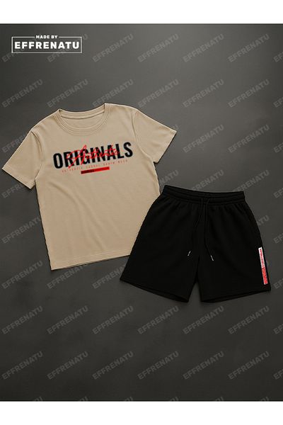 EFFRENATU Trendy Clothing Set of T-Shirts and Shorts with Print in Different Colors and Large Sizes