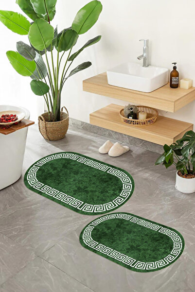 Viyana Home Печатна противоплъзгаща основа, измиваема овална баня матрак с ра...