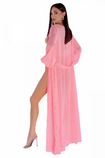 Atmosphere Fashion Long pink striped beach dress