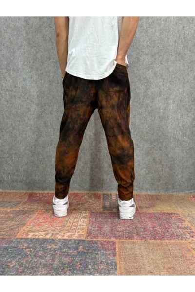 FıttingRoom Elastic Waist Lycra Ribbed Fabric Baggy Trousers