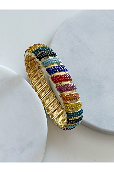 CHARMLUCKY Colorful Stone Elastic Bracelet