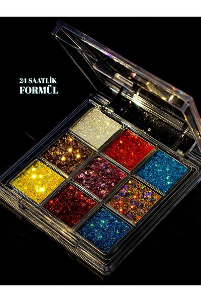 PRO 10 PRO ON Glitter Palette 9L Color High Pigment Gel Form