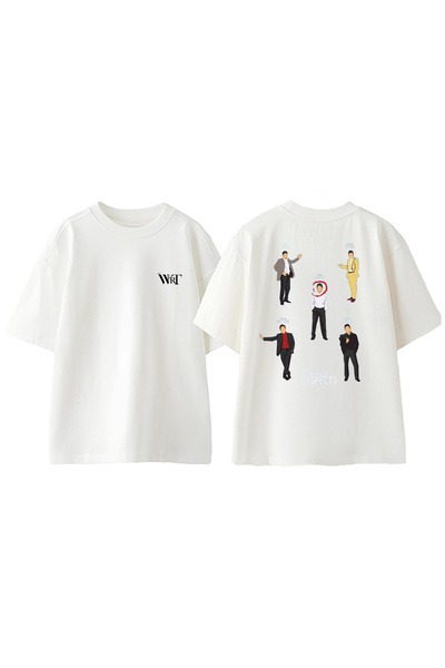 THEWERT Οι Συνηθισμένοι Υποψήφιοι 6 Σχέδιο Μπροστινής Εκτύπωσης Χαλαρή Λευκή ...