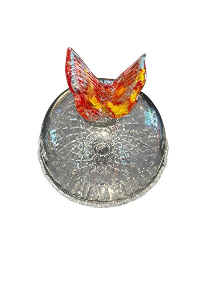 Mikasa Moor Amber Kelebekli Kapaklı Cam Kek Standı 18x21cm
