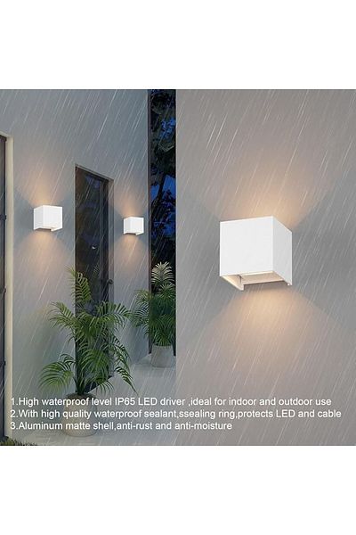 SUNPA Led Aluminum Waterproof Wall Lamp Cool White 6000k Adjustable Outdoor Wall Sconces Wall Mounted Lamp