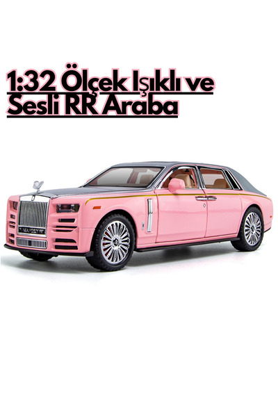 welcomein 1:32 Diecast Çek Bırak Işıklı Sesli Roll Royce Phantom – Açılır Kap...