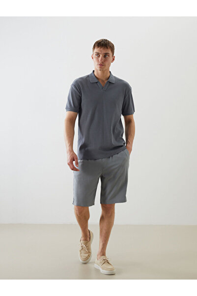 LC Waikiki Петроль Стандартні шорти для чоловіків з додаванням льону