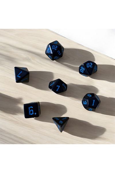 Le Majeur Dnd Frp Dice Set Set of 7 Dnd Dice Dungeons and Dragons Tabletop Game Dice Black Blue Pouch Gift