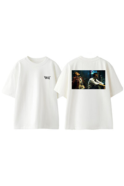 THEWERT Fight Club 10 Design Back Printed Βαμβακερό λευκό μπλουζάκι Oversize