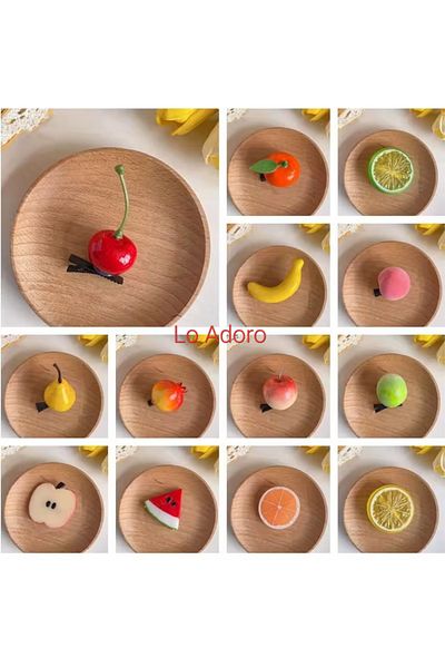 LO ADORO Fruit Vegetable Hairpins Eggplant Banana Pepper Tomato Pick Radish Pear Watermelon Pomegranate Peach Cherry Lemon Hairpins