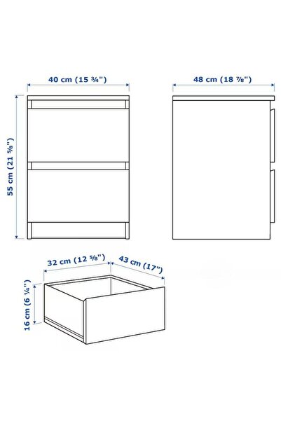 DECORA Modern design two-tone storage drawers