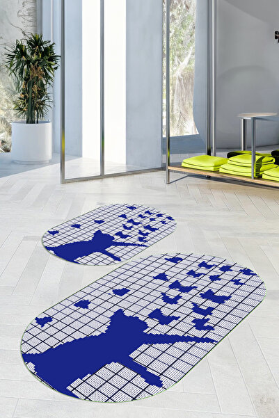 Viyana Home Σετ 2 τεμαχίων τουαλέτας με τυπωμένη αντιολισθητική βάση που πλέν...