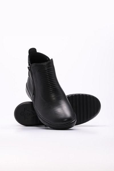 Ayakkabıhane Quality Genuine Leather Black Zippered Women's Classic Boots Ah08864192611310