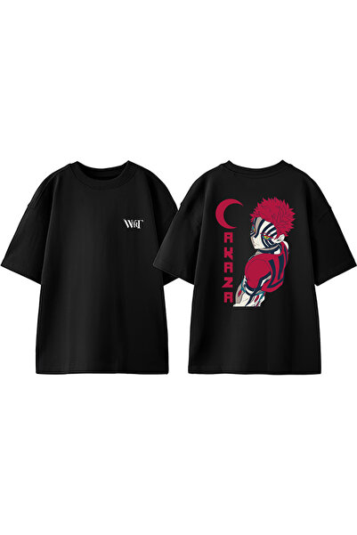 THEWERT Μπλουζάκι Akaza Design με στάμπα από βαμβακερό μαύρο oversize