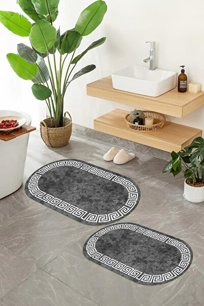 Viyana Home Печатна противоплъзгаща основа, измиваема овална баня матрак с ра...