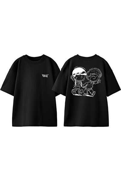 THEWERT Μπλουζάκι Chen Cedric Drawing Design με στάμπα από βαμβακερό μαύρο ov...