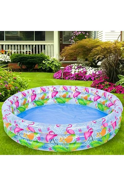 rexa Paddling Pool Pink Flamingo Kids Inflatable 120 x 25cm