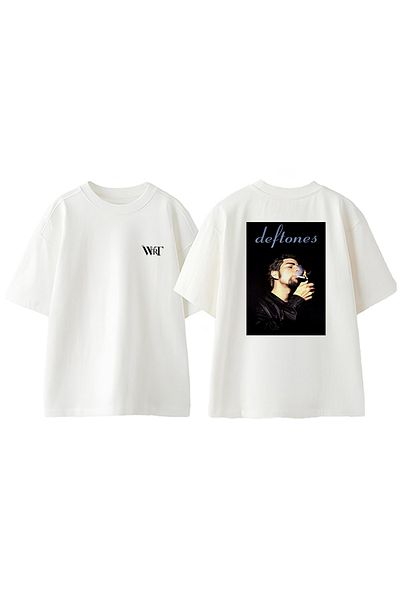 THEWERT Μπλουζάκι Deftones 22 Design με στάμπα από βαμβακερό λευκό oversize