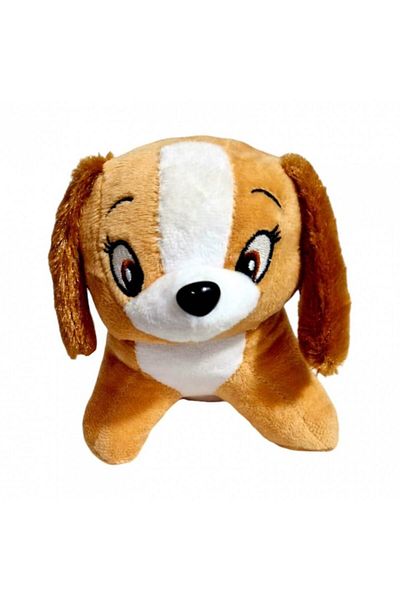 OEM Plush Toy, Dog with Embroidered Details, Barking Dog, 17 cm, Beige