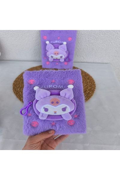 senacacollection Kuromi Plush Wallet Notebook Lined Notebook 21X15 cm 1 Piece