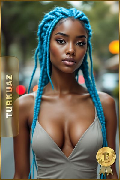 TAM TARZ Fiber Synthetic Hair for African Braid Rasta and Box Braid - Turquoise