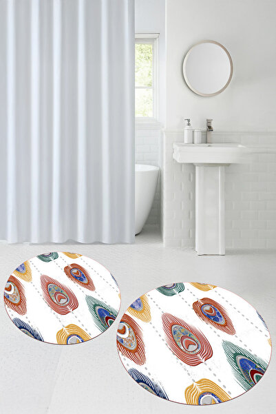 Viyana Home Ψηφιακό αντιολισθητικό στρογγυλό χαλάκι μπάνιου που πλένεται, σετ...