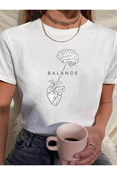 cc collection Tricou oversize pentru femei, cu imprimeu balance, design confo...