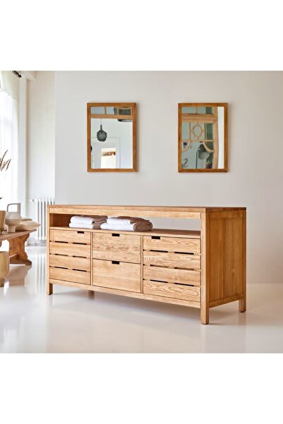 WoodenDecoration01 Serena Masif Ahşap Konsol-Büfe