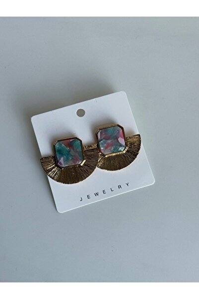Owentis Pink Blue Ceramic Antique Model Elys Earrings