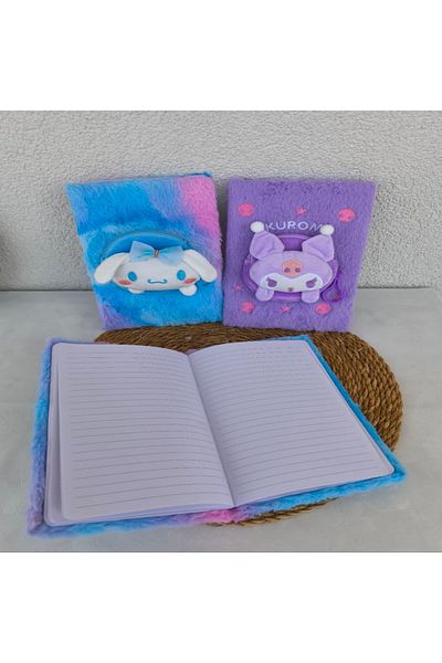 senacacollection Kuromi Cinnamoroll Plush Wallet Notebook Lined Notebook 21X15 cm 1Pcs