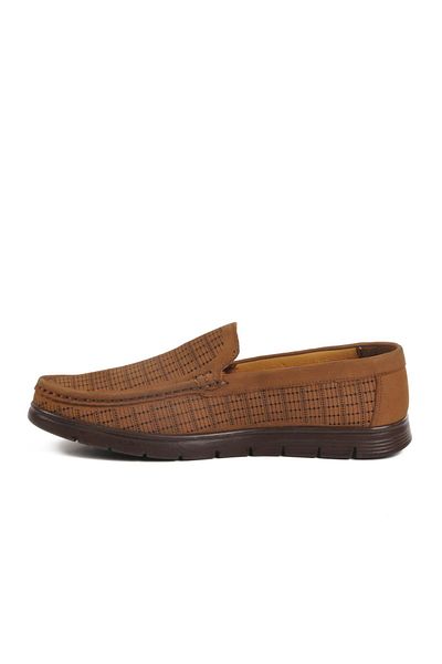 GAMZE 007 Gel Sole Tobacco Genuine Leather Men's Casual Shoes