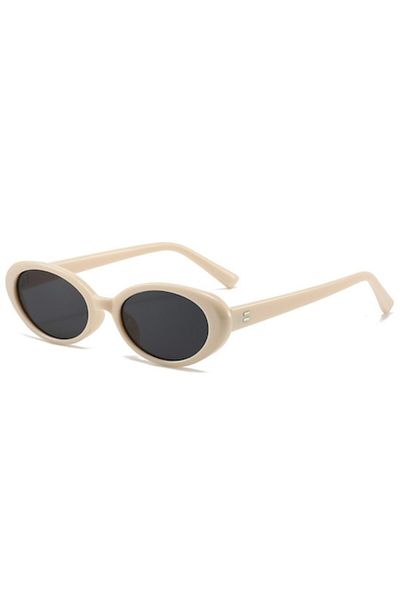 Tessero - Ochelari de soare vintage Cat Eye pentru femei, design retro oval, protecție UV400, albi