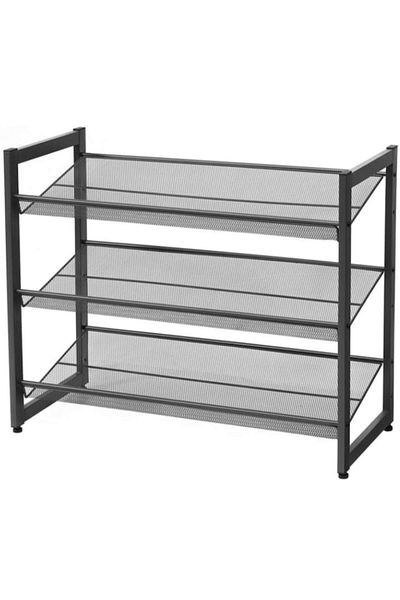 Glow Goods Suport industrial metalic pentru pantofi cu 3 rafturi, negru