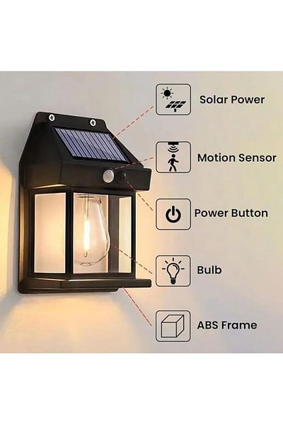 SUNPA Solar Wall Lights Outdoor, Dusk to Dawn Porch Lights Solar Wall Lantern with 3 Modes & Motion Sensor