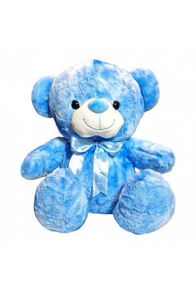 OEM Jucărie de pluș, Ursuleț cu panglică de satin, 35 cm, Albastru