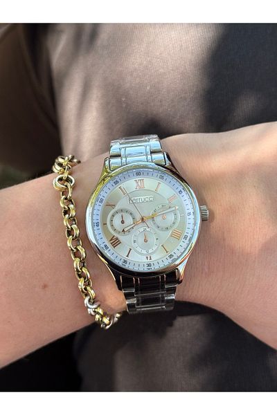Ferrucci Waterproof Women's Watch with Silver Color Function Steel Cord