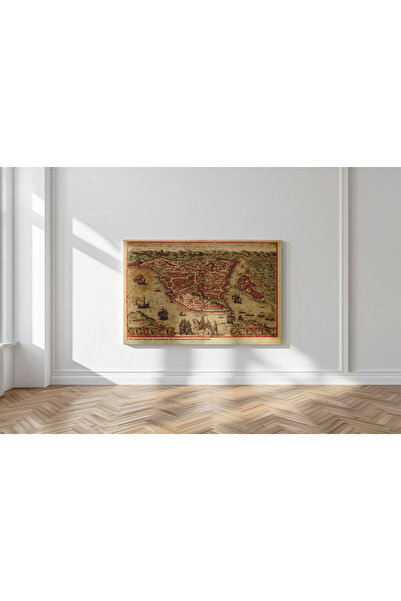 Kanvaspera Eski İstanbul Haritası - Kanvas Tablo - Konstantinopolis Tarihi Ke...